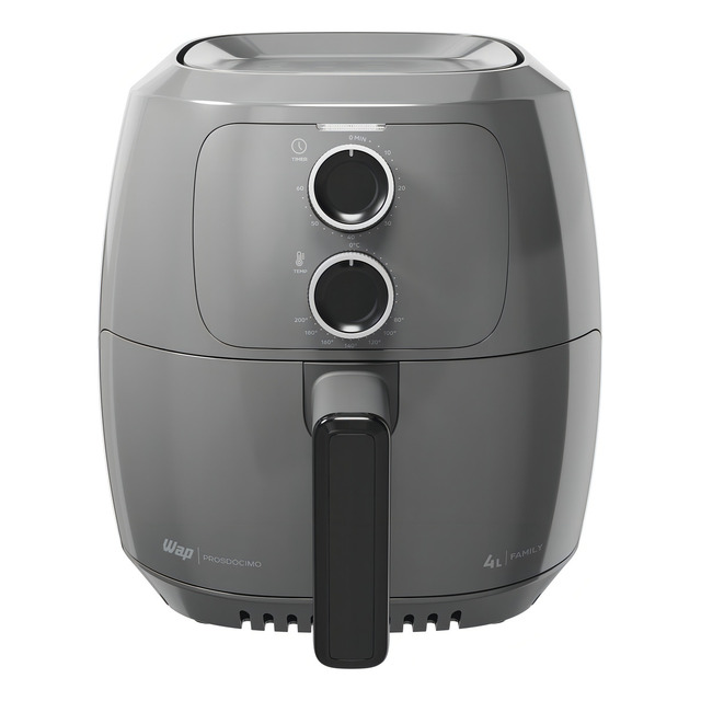 Fritadeira Elétrica Air Fryer Wap Waff2-c Family 4 Litros Antiaderente Cinza
