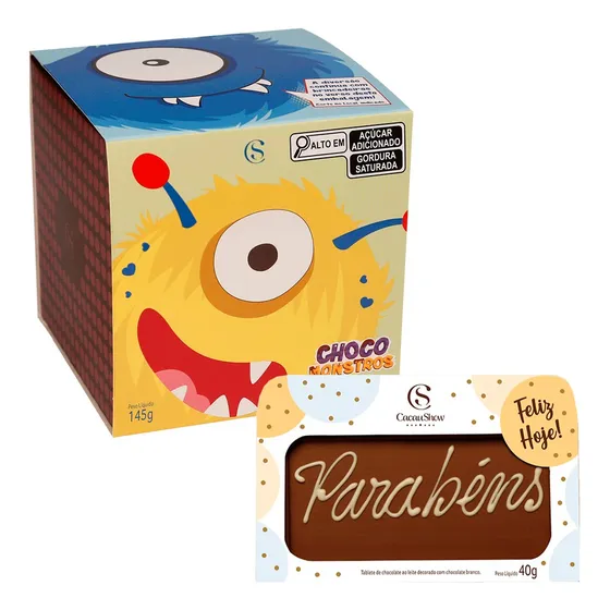 Cubo Bombons Clássicos Com Chocoarte Cacau Show Promo