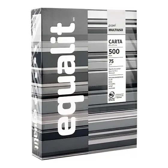 Papel Carta Resma Equalit Multifuncion 500 Hojas 75gr Blanco