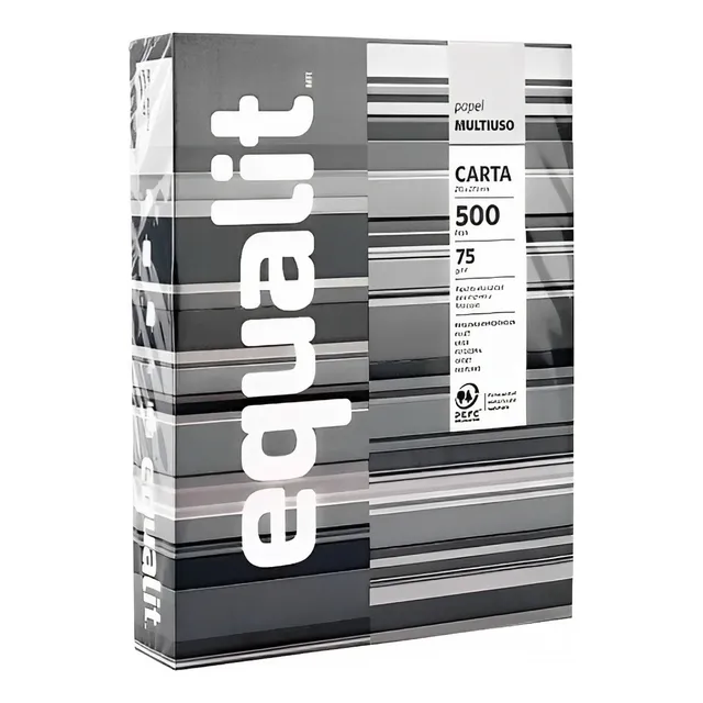 Papel Carta Resma Equalit Multifuncion 500 Hojas 75gr Blanco