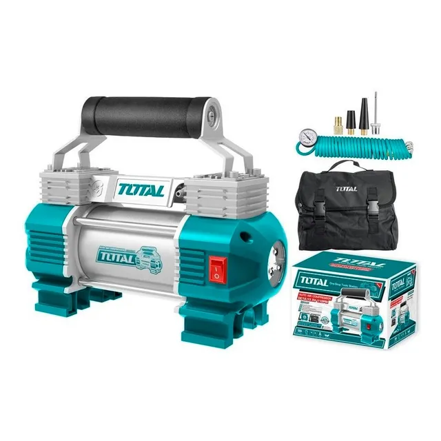 Compresor de aire mini a batería portátil Total Industrial TTAC2506 40L 0.294hp 12V