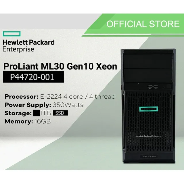 Servidor Hp Proliant Ml30 G10 Plus Xeon 16gb Ram + Ssd 1tb