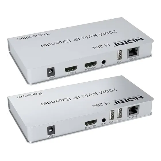 Extensor Kvm Hdmi 4k Usb Audio Ir Por Cable Utp Hasta 120 Me