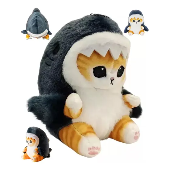 Peluche Gato Tiburón Gatito Michi Disfraz Kawaii Llavero
