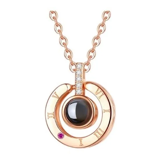 Collar Colgante Te Amo En 100 Idiomas Dorado/ Todojoyas