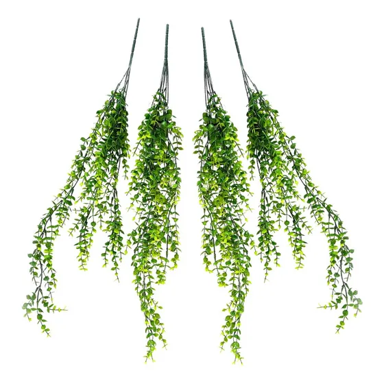 Ratán Plantas Artificiales Follaje Colgantes 4 Pz Decoración