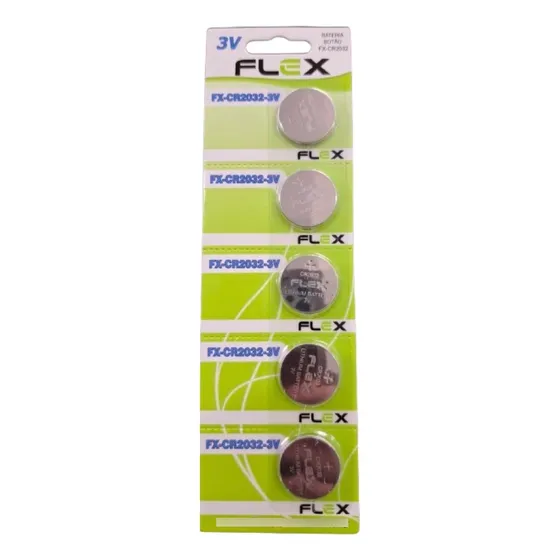 Bateria De Botão 3v 2 Cartelas C/5un Fx-cr2032 - Flex