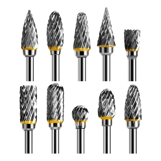 Set 10 Mechas Brocas Fresas Rotativas Carburo De Tungsteno