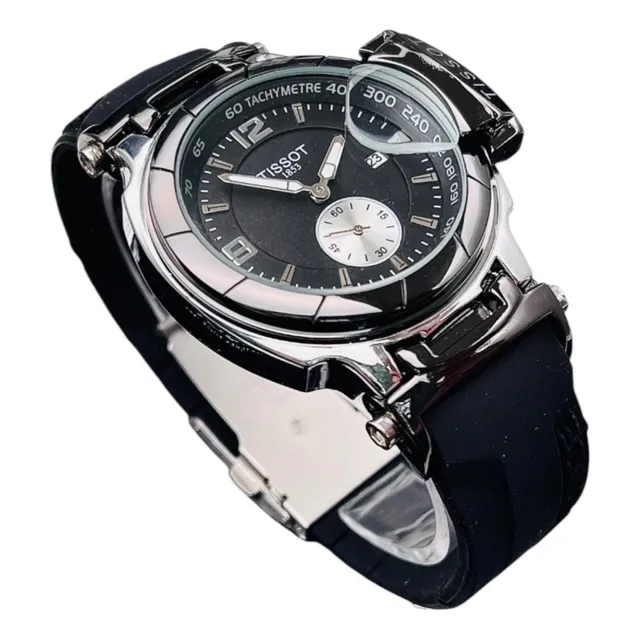 Reloj Tissot T Race 1853 Mujer Negro Goma Expandible