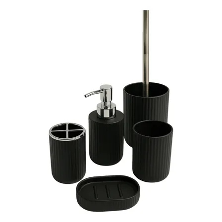 Set De Baño 5 Piezas Accesorios Decorativo Baños Juegos Baño Color Negro