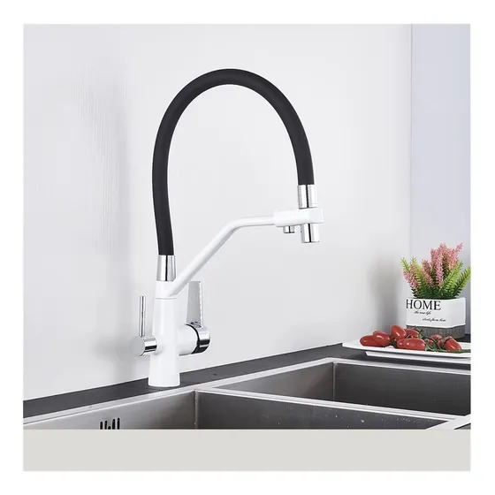 Grifo Para Fregadero Cocina Filtro Agua Pura Doble Asa Frio