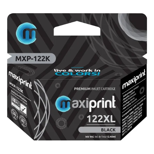 Cartucho Tinta Mxp 122xl Negro Hp Dj 1000 1010 1012 1050