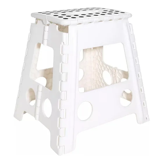Banqueta Dobrável Banco Plastico Banquinho Resistente Portatil Retratil Multiuso 45cm