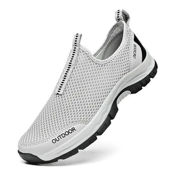 Sapato Branco Homem Tênis Ar Correr Confortável Respirável