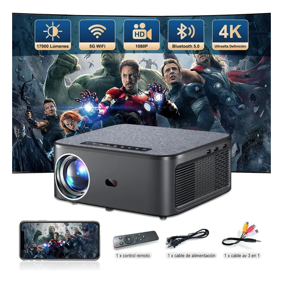 Proyector mini Vegoos T08 T08 17000lm gris oscuro 127V