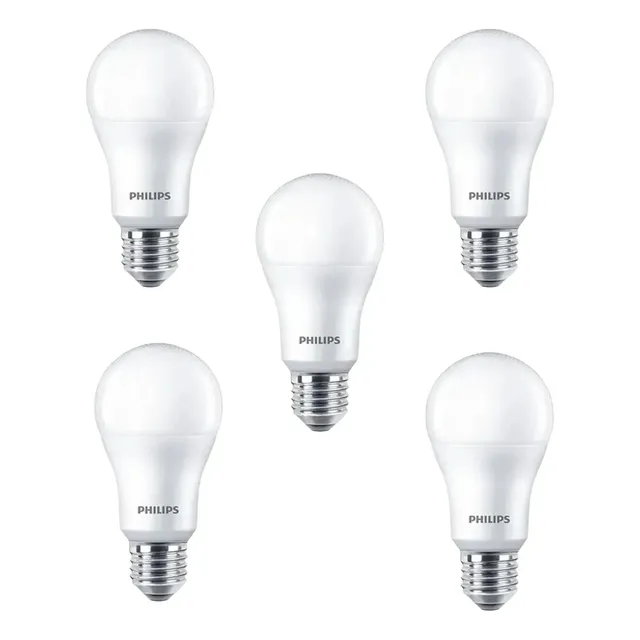 Kit 5 Lâmpadas Led Bulbo Philips A60 9w 3000k 806lm Bivolt