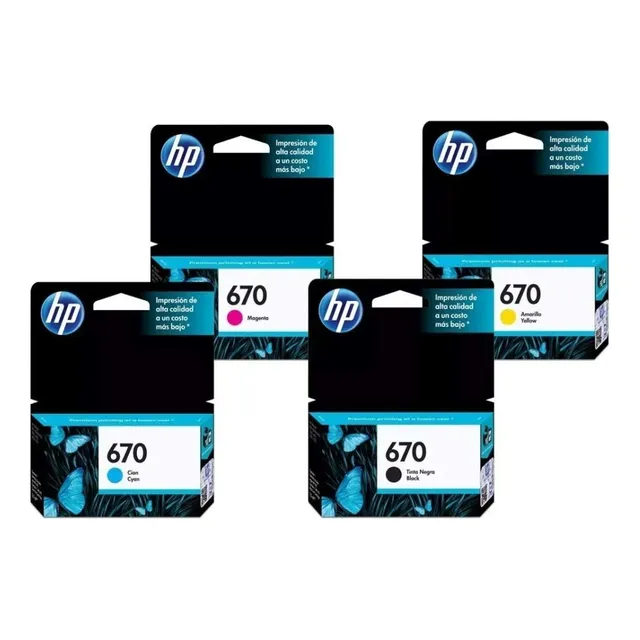 Kit Cartuchos Tinta 670 Advantage Color Negro Y Color 4 Pzs