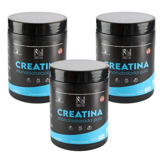 Creatina 350gr Natural Nutrition X3 Unidades