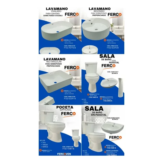 Lavamanos Sobreponer Marca Ferco Oferta