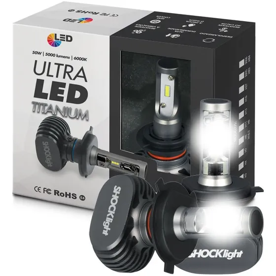Lâmpada Ultra Led Titanium Shocklight 10.000 Lumens H4 - Par