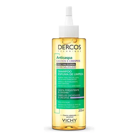 Vichy Dercos Anticaspa Cachos Shampoo Espuma De Limpeza