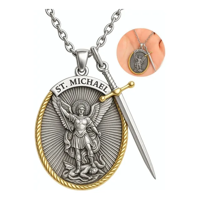 Collar San Miguel Arcangel Fe Amuleto Espiritual Accesorio