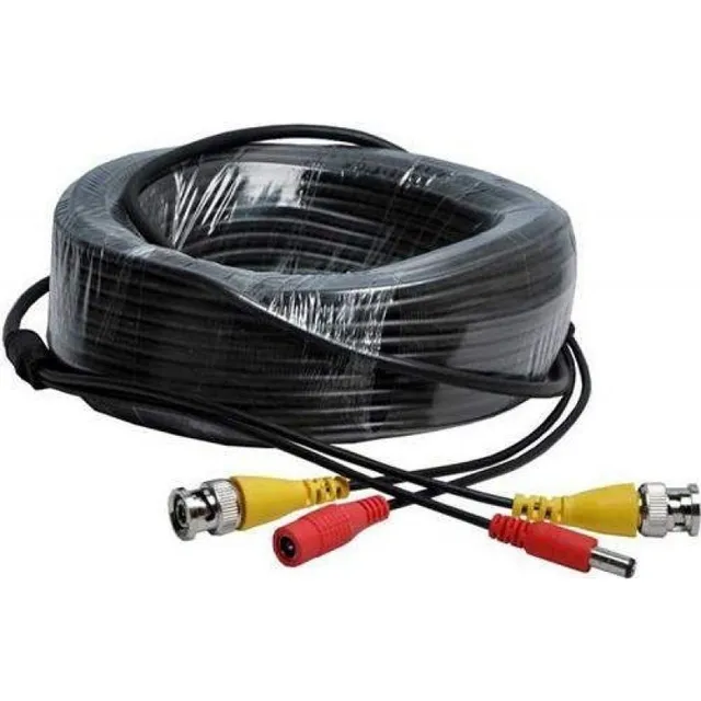 15 Metros De Cable Para Instalar Cámaras Cctv Negro Clicshop