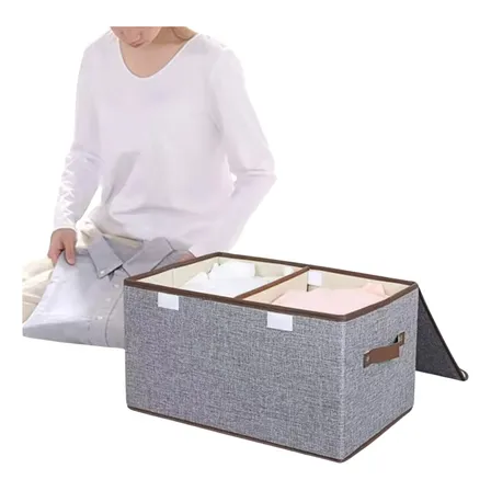 Caixa Organizadora Dobrável Rígida Grande 2 Compartimentos