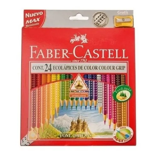 Lapices Faber Castell Easy Grip Colores Triangulo Largos X24