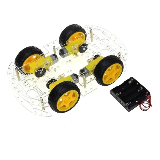 Chasis Carro Robot 4 Llantas Seguidor Lineas Obstaculos