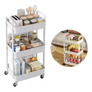 Carrito Organizador 3 Niveles Con Ruedas Multiusos Blanco 12 Carrito Organizador 3 Niveles Con Ruedas Multiusos Blanco 12