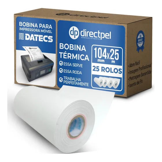 Bobina Termica 104mm Impressora Datecs Dpp-450 4 Polegadas