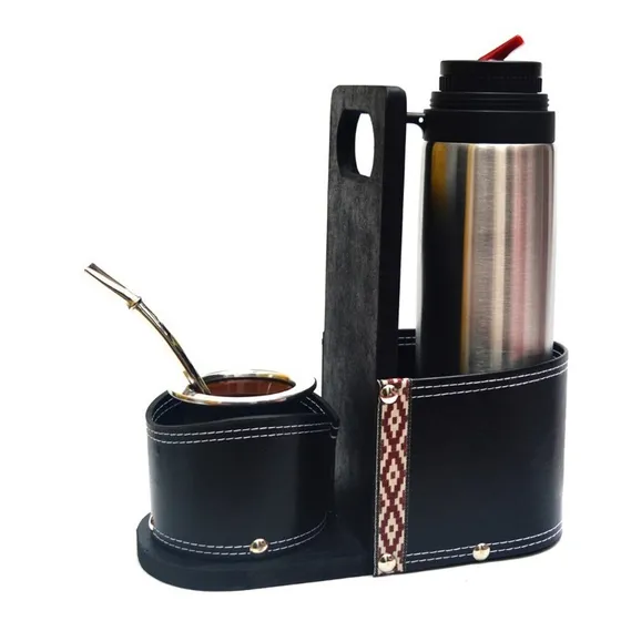 Set De Mate + Termo 1 Litro + Bombilla De Bronce + Matera