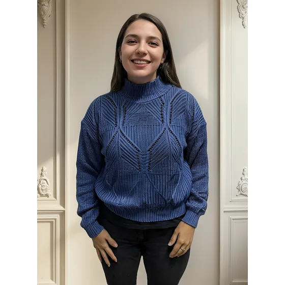 Sweaters Trenzado Centrales Abrigado Diseño Go. By Loreley