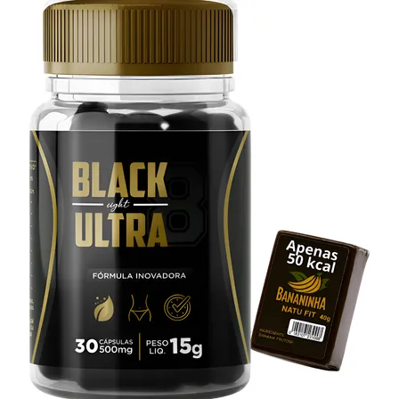 Black Ultra Inibe One 30 Cápsulas Detox Emagrecimento Ervas