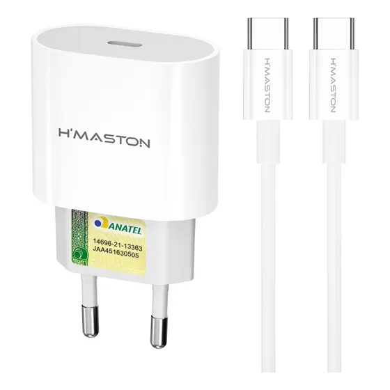 Carregador Turbo 30w Com Cabo Tipo C Para Iphone15 16 Branco