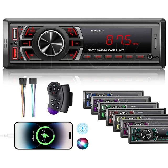 Auto Estereo Coche Reproductor Mp3 Radio Con Bt Aux Usb Sd