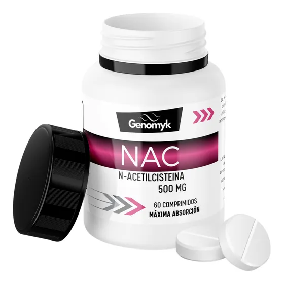 Genomyk Premium Nac 60 Comprimidos - N-acetil Cisteína Sabor Sin Sabor