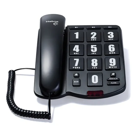 Teléfono Intelbras telefone com fio Telefone Tok fácil fijo - color negro