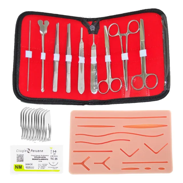 Pack Estuche De Disección, Almohadilla, Hilo Y Bisturí