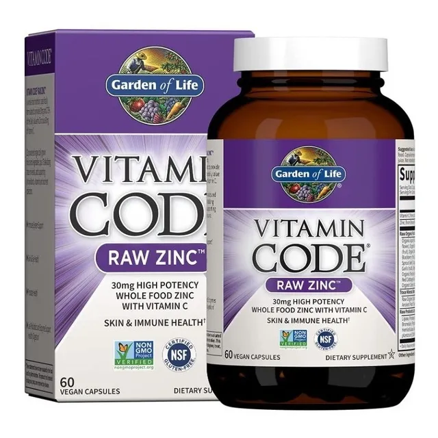 Vitamin Code Raw Zinc 60 Caps Garden Of Life + Vitaminas C O Sabor Neutro