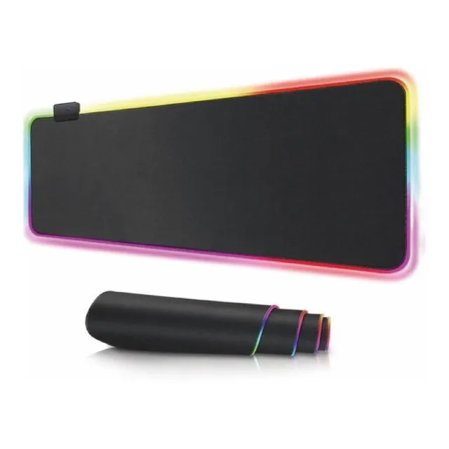 Mousepad Xl Gamer Rgb - Led Usb 80x30 Cm  Negro 