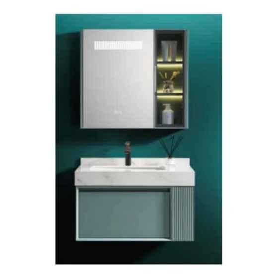Tope Mueble De Bano Con Lavamanos+ Espejo Led 80x47cm
