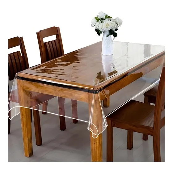 Cubre Mantel Con Ribete Cristal Transparente Pvc 220x140