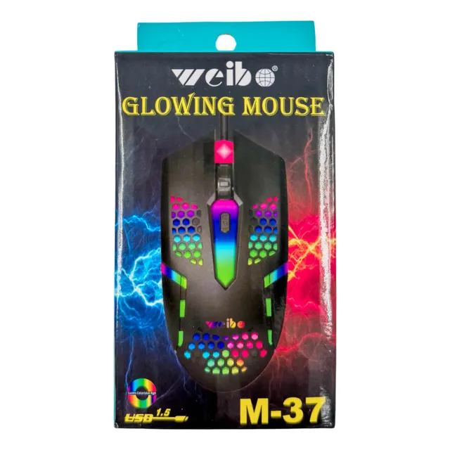 Mouse Gamer Alámbrico Usb, Luces Rgb, Dpi Ajustable, Liviano