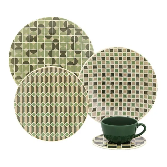 Set Juego De Vajilla X30 Piezas Porcelana Piastrella Oxford 
