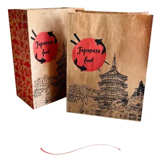 Saco Kraft Oriental Sushi Temaki Ifood Delivery - M- 100 Uni Saco Kraft Oriental Sushi Temaki Ifood Delivery - M- 100 Uni
