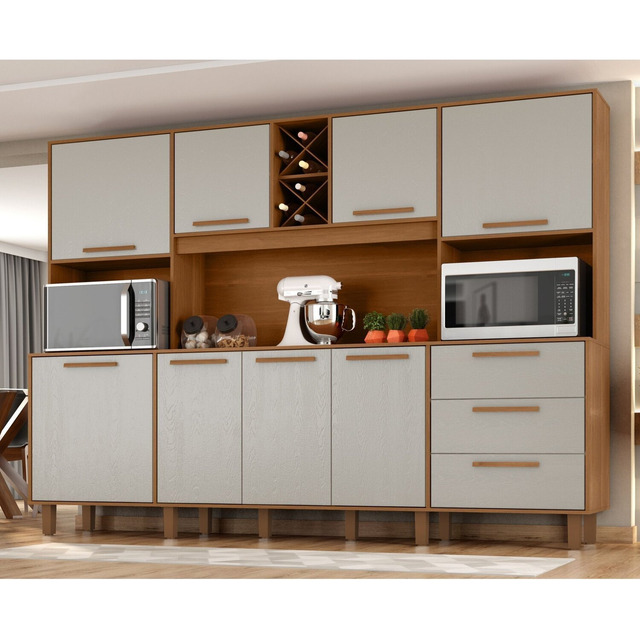 Kit De Armários Para Cozinha Mdp 8 Portas 3 Gavetas Apollo Kit De Armários Para Cozinha Mdp 8 Portas 3 Gavetas Apollo