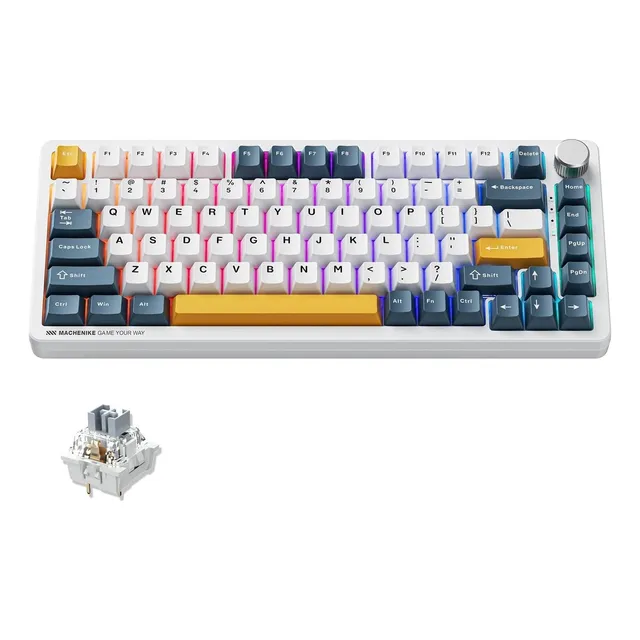Teclado Mecánico Machenike K600-b82w Inalámbrico Rgb 75%