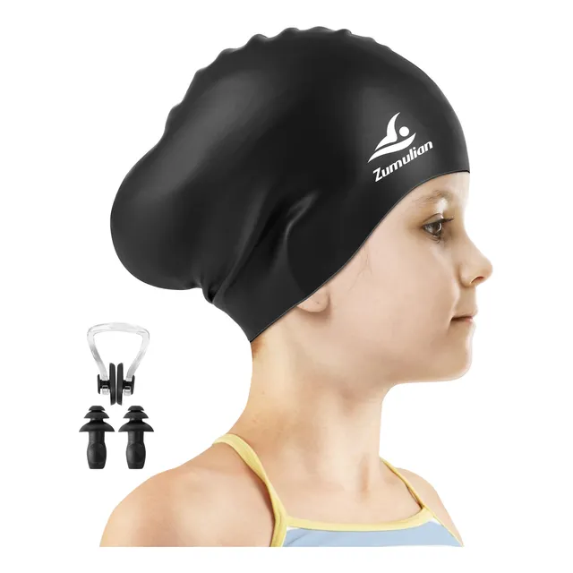 Gorro Natacion Pelo Largo Para Niño Silicona Niña Sombrero